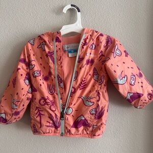 Columbia Kids' Coral Raincoat with Playful Print